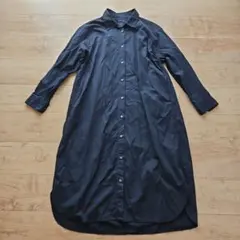 フランクアンドアイリーン ロングシャツワンピース 黒 S ストーンウォッシュ フランクアンドアイリーン ロングシャツワンピース 黒 S ストーン
