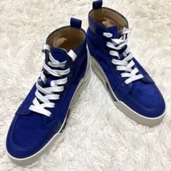 ✨美品✨クリスチャンルブタン　ハイカットスニーカー　切り替え　ブルー　27