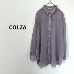 COLZA コルザ シアーシャツ トップス パープル ラベンダー S 透け感のサムネイル