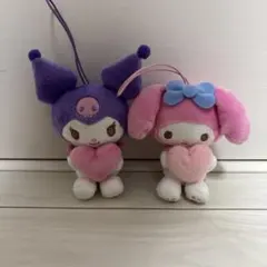 サンリオ　マイメロ・クロミ　ぬいぐるみ　マスコット　ハート