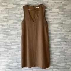 TOMORROWLAND ノースリーブワンピース ジャンパースカート ブラウン