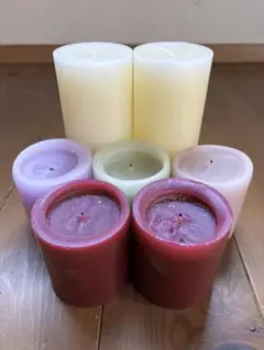 ペガサスキャンドル　未使用＋中古　アイボリー　ラウンドキャンドル　大小７本