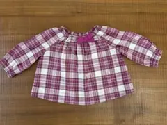babyGAP 70cm 紫と白のチェック柄 シャツ