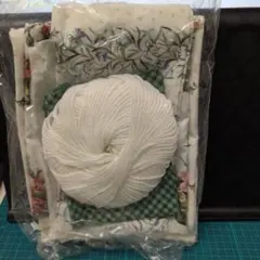 大判コットン生地と毛糸のまとめてセット