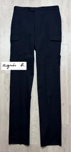 agnes b カーゴストレッチスラックス ダークネイビーL 未使用級 未裾上げのサムネイル