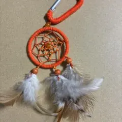 チャイハネ ドリームキャッチャー カラビナ オレンジ