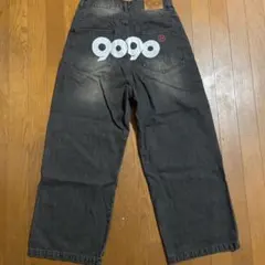 9090 Painted Denim Pants L Slub Brack