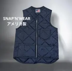 SNAP'N'WEAR スナップンウエア　アメリカ製 キルティングベスト　S 紺のサムネイル