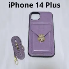 iPhone 14plus ラベンダー　ショルダー　スマホケース　カード収納