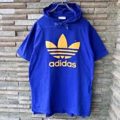 古着 80s adidas フード パーカー 半袖 Tシャツ ヴィンテージ