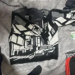 グラフィックパターン ニットセーター