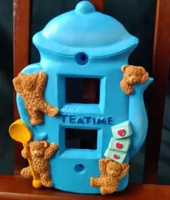 スイッチカバー テディベア ポット ティータイム/コンセント カバー スイッチ