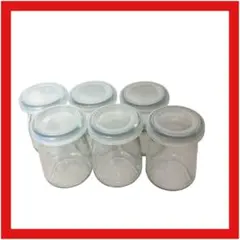 蓋付きガラス瓶 /6個セット/透明ガラス瓶/プリン空瓶