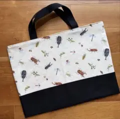 ハンドメイド★レッスンバッグ★絵本バッグ★キルト★昆虫柄