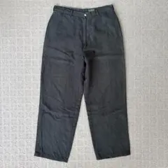 90s J.CREW 巨人タグ ブラック リネンスラックスのサムネイル