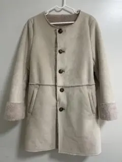 お値下げROPE PICNIC ベージュ ファー付きムートンコートM