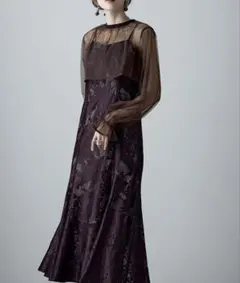 etoll. 3wayシフォンボレロ&レースキャミドレス 結婚式 ワンピース