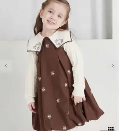 アプレレクール　クマ刺繍ジャンスカ　タイニーベア　tiny bear