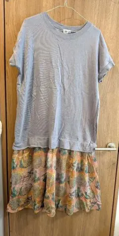 チチカカ　半袖Tシャツワンピース 貝殻　マリン柄