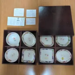 『未使用』中村勘三郎 和陶器 小鉢小皿8点セット 木箱付き 前畑チャイナコーポ