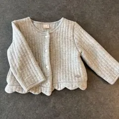 petit main 90㎝ ガーゼ グレー カーディガン