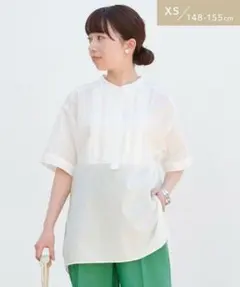 green label relaxing　バンドカラーシャツ