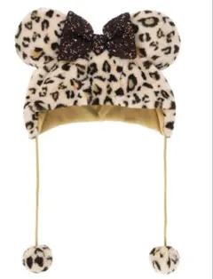 ディズニーランド　レオパード柄　ヒョウ柄　ファンキャップ　茶色