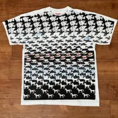 B*E様 90s エッシャー M.C.Escher 総柄 Tシャツ アート L