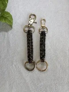 パラコード キーリング ダークグリーン ゴールド