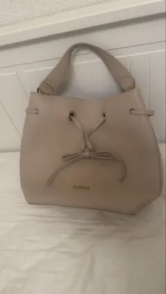 FURLA レザー ハンドバッグ ベージュピンク