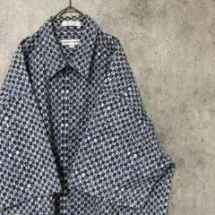 90s vintage 半袖　柄シャツ　綿　メンズ　XL 古着　個性派