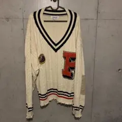 vネックセーター フリンジ