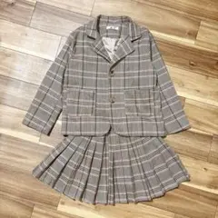 チェック柄 フォーマルセットアップ 120 女の子 卒園式 入学式 ジャケット