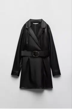 ZARA フェイクレザーブレザーワンピース