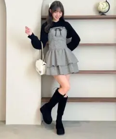 merry jenny コルセット ベロア フレア ミニワンピース 黒 - メルカリ
