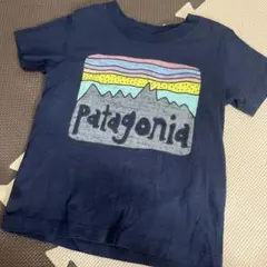 patagonia ネイビー Tシャツ 山グラフィック 90cm