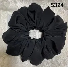 シュシュ5324 黒のデシン広幅large❣️