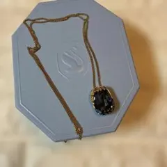 スワロフスキーブルーロングネックレス