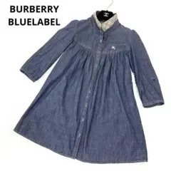 バーバリーブルーレーベル　チュニックワンピース　デニム　ロゴホース刺繍　38