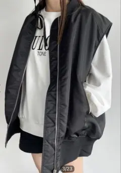 Heather MA-1ベスト 黒