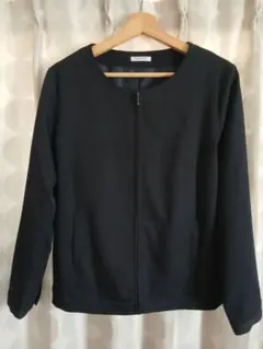 最終価格美品★HoneysGracierノーカラーブルゾンL濃紺