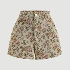 【輸入品】花柄ゴブランショートパンツ ヴィンテージ調 レトロ