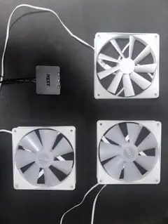 NZXT ホワイト 140mmファン 3基セット RGBコントローラー付き