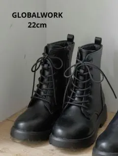 GLOBALWORK 撥水レースアップブーツ キッズ 22cm