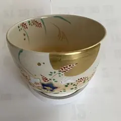 A 194 色絵扇面茶碗 押小路窯 ( 新品未使用品 ) A 194 色絵扇面茶碗 押小路窯 ( 新品未使用品 ) A 194 色絵扇面茶碗