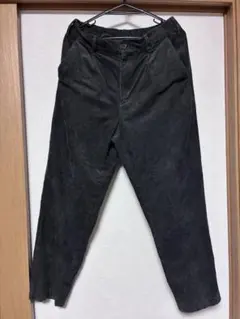 ダークグレー コーデュロイパンツ ウエストゴム