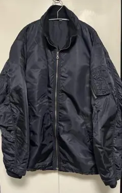 オールドユニクロ MA-1襟付き フライトジャケット ブラック XL 中綿