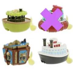 ディズニーカプセルトイ　エコバッグ　スイスイボート　乗り物　コンプリート ディズニーカプセルトイ エコバッグ スイスイボート 乗り物