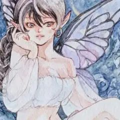 手描きイラスト　オリジナルイラスト　創作イラスト　アナログ　水彩イラスト　原画