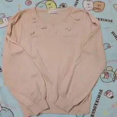 Couture Brooch ベージュニット 長袖